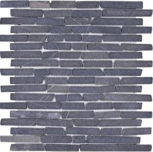 Mozaic marmură MOS Brick 125 negru mat 30,5x30,5 cm