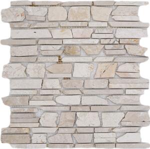 Mozaic marmură Biancone MOS Brick 200 Uni bej mat 30,5x30,5 cm