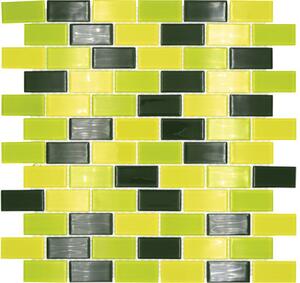 Mozaic piscină sticlă CM B454 mix verde 32,2x31 cm