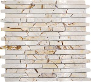Mozaic marmură MOS Brick 2807 Golden Cream polișat 30,5x32,2 cm