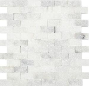 Mozaic marmură Brick Splitface Ibiza alb 30,5x29 cm