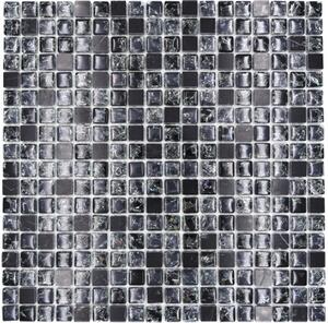 Mozaic sticlă-piatră naturală XIC 1028 negru 30,5x30,5 cm