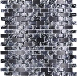 Mozaic sticlă-piatră naturală XIC B1128 negru 30x28,5 cm