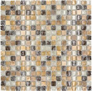 Mozaic sticlă-piatră naturală XIC 1053 bej 30,5x30,5 cm