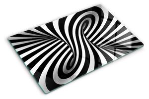 Tocător sticlă Model spiralat alb-negru