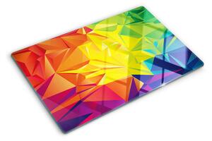 Tocător din sticlă Geometrie colorată