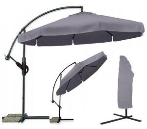 Umbrela de soare pliabila de gradina Culoare gri, LEVI 350 cm