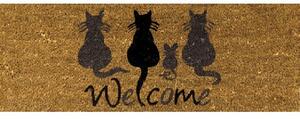 Covoraș intrare cocos Welcome Cats 26x75 cm