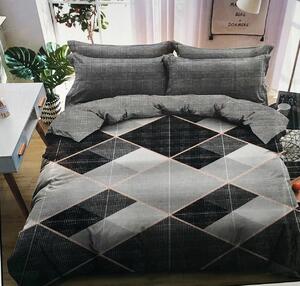 Lenjerie de pat din bumbac Culoare Negru/Gri, DORMITA + husa de perna 40 x 50 cm gratuit