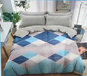 Lenjerie de pat din bumbac albastru DORMITA + husa de perna 40 x 50 cm gratuit