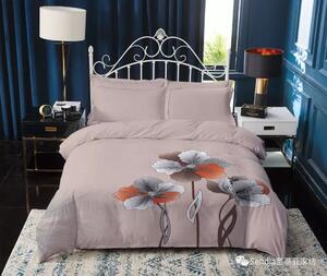 Lenjerie de pat din bumbac Culoare bej, FLORI DE LUNCA + husa de perna 40 x 50 cm gratuit