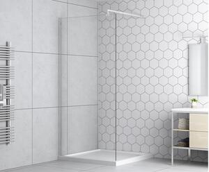 Perete duș tip walk-in basano Modena, 80x195 cm, sticlă securizată transparentă, profil cromat