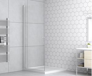 Ușă duș batantă basano Modena 90x195 cm sticlă transparentă profil crom