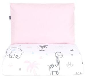 Lenjerie de pat Animale de safari (roz) pentru copii