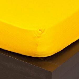 Cearșaf Jersey cu elastic 90/100x200 cm (galben porumb)
