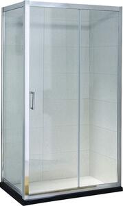 Cabină de duș dreptunghiulară Belform Clear 100x80 cm, 1 ușă glisantă pe role, sticlă securizată tratament nanoglass, profil crom
