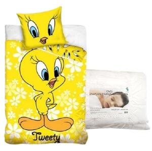 Set lenjerie de pat Tweety (galben) pentru copii