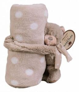 Pătură NATURTEX Baby gri cu ursuleț Teddy