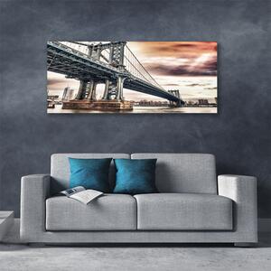 Tablou pe panza canvas Podul Arhitectura Gri Maro