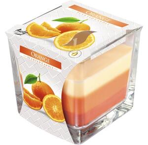 Lumânare parfumată Bispol pahar în trei culori SNK80-63, aromă portocală, durata de ardere 32 h