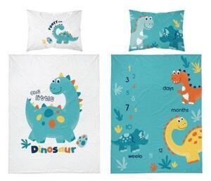 Lenjerie de pat Dinozauri (one little) pentru copii