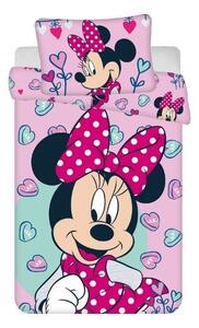 Lenjerie de pat Minnie Mouse (inimă pink) pentru copii
