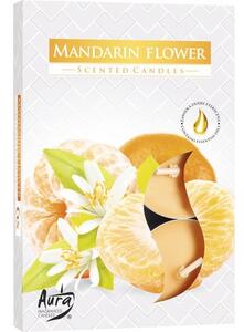 Set 6 lumânări pastile Bispol floare mandarin P15-203, durata de ardere 4 h