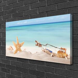 Tablou pe panza canvas Nisip Starfish Sticla Art Brown Bej