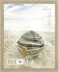 Ramă foto plastic Oslo, aspect de lemn, bej 40x50 cm