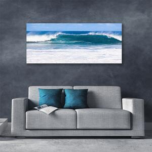 Tablou pe panza canvas Marea Peisaj Albastru Alb