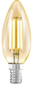 Bec vintage LED Eglo E14 4W, glob lumânare, durată viață 25.000 h