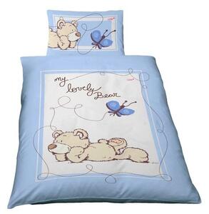 Lenjerie de pat Ursuleț NICI (albastră) pentru copii