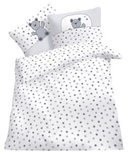 Lenjerie de pat steluțe (ursuleț gri) pentru copii