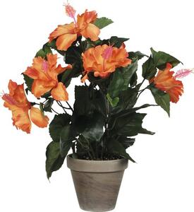 Floare artificială, Hibiscus portocaliu, ghiveci