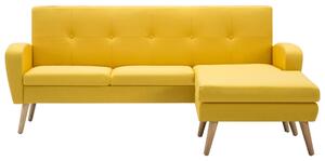 Canapea în formă de L, galben, 186x136x79 cm, tapițerie textilă