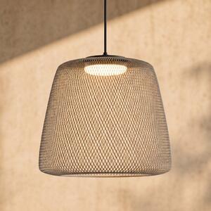 Lucande Lampă suspendată LED Korvyn, gri piatră, Ø 50 cm, dimabilă treptat, reglabil, Gri, Metal, Design