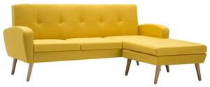 Canapea în formă de L, galben, 186x136x79 cm, tapițerie textilă