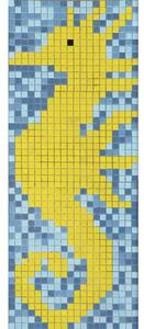 Tablou mozaic din sticlă pentru piscină Căluț de mare GMK33P galben 43x110 cm