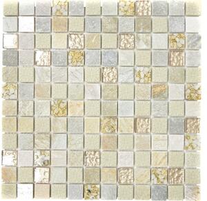 Mozaic sticlă-piatră naturală XCM CR27 mix multicolor 30x30 cm