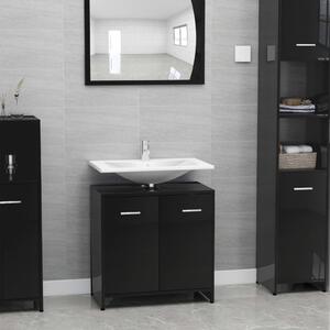 Dulap de baie, negru extralucios, 60 x 33 x 61 cm, PAL