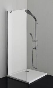 Perete lateral duș Sanotechnik Sanoflex, 95-97x195 cm, sticlă securizată transparentă, profil crom