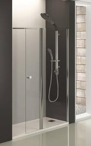 Perete/Paravan duș cu ușă batantă Sanotechnik Sanoflex Grande, 130x195 cm, sticlă securizată transparentă, profil crom