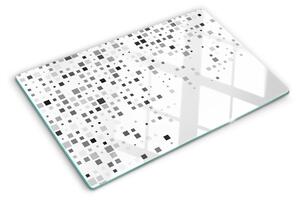 Tocător din sticlă Modele geometrice în nuanțe de gri