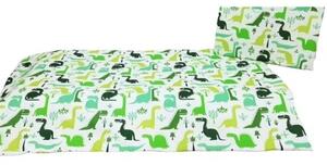 Lenjerie de pat Dinozauri (verde) pentru copii