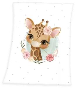 Pachet lenjerie de pat Girafă (cu flori) pentru copii