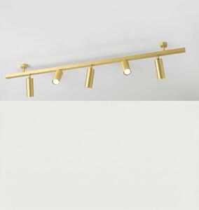 Cremasco Plafonieră 7534, alamă satinată, 5 becuri, GU10, reglabil, Auriu / Alamă, Camera de zi / sufragerie, Alamă, Modern