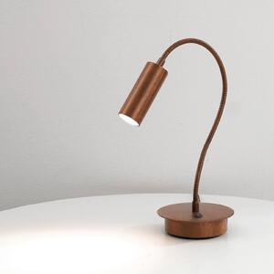 Cremasco Lampa de masă 7538, lemn brunat, reglabilă, GU4-MR11, Lemn, Camera de zi / sufragerie, Alamă, Modern