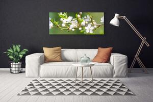 Tablou pe panza canvas Ramuri Flori Floral Verde Alb