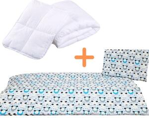 Set lenjerie de pat Miei (albastru, inimă) pentru copii