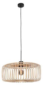 Steinhauer Lampă suspendată Sparkled Light, negru/bambus natural, Ø 50 cm, reglabil, Negru, Camera de zi / sufragerie, Bamboo
